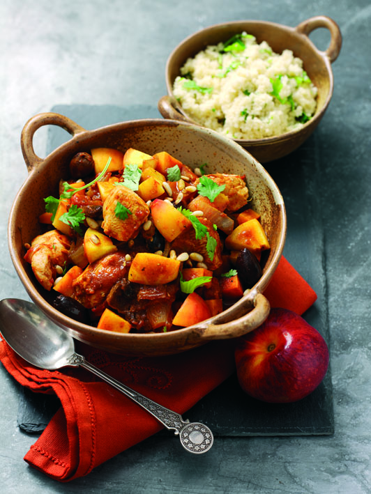 African peach and chicken tagine