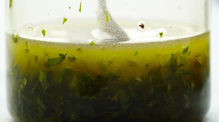 Green veggies with flavoured butter