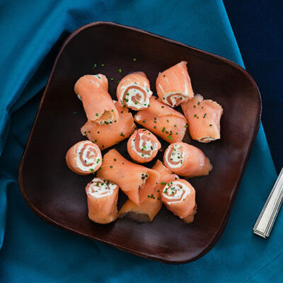 Smoked salmon rolls